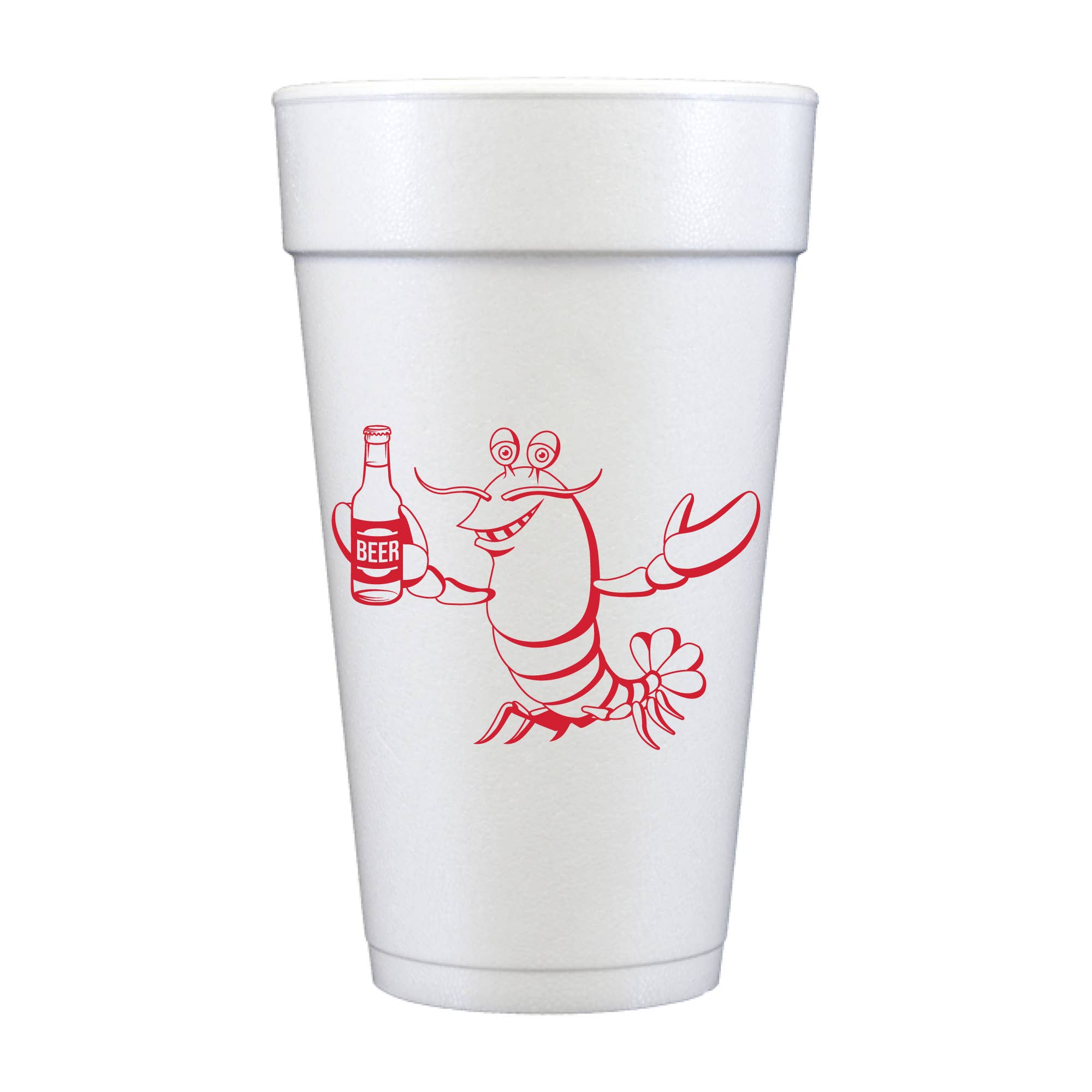 Crawfish and Beer Mudbug Crawdad Foam Cups- Boil