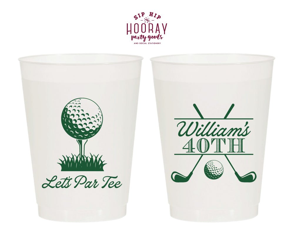 Custom 40th Golf Birthday Par-Tee Frosted Cups
