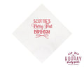 Custom Berry 1st Birthday Strawberry Beverage Napkins