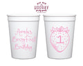 Custom Berry 1st Birthday Strawberry Party Stadium Cups