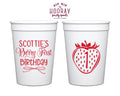 Custom Berry 1st Birthday Strawberry Stadium Cups