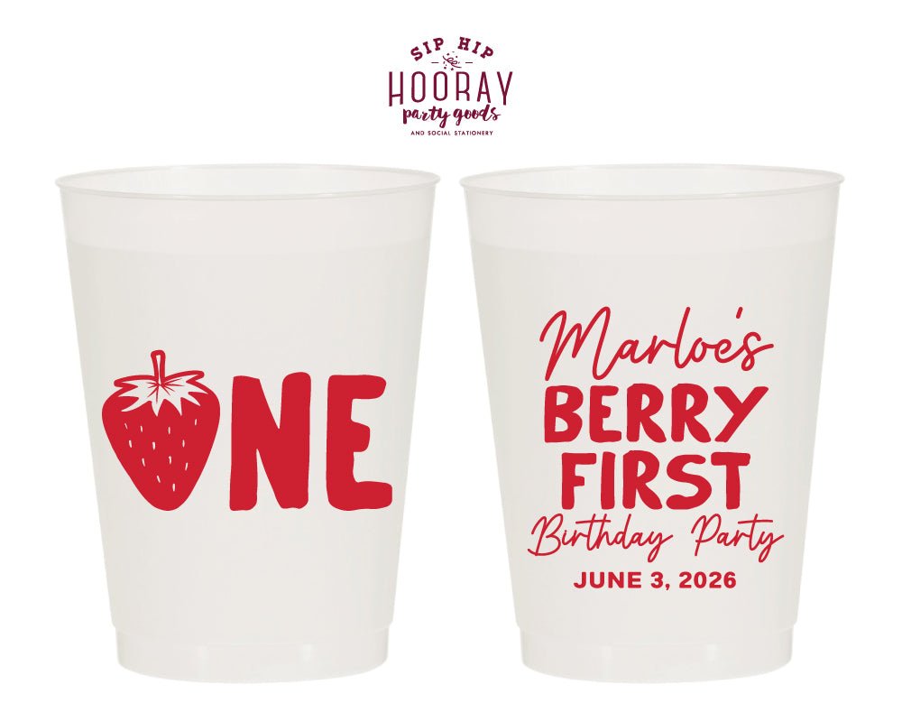 Custom Berry First Birthday Frosted Cups