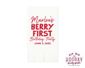 Custom Berry First Birthday Guest Towels