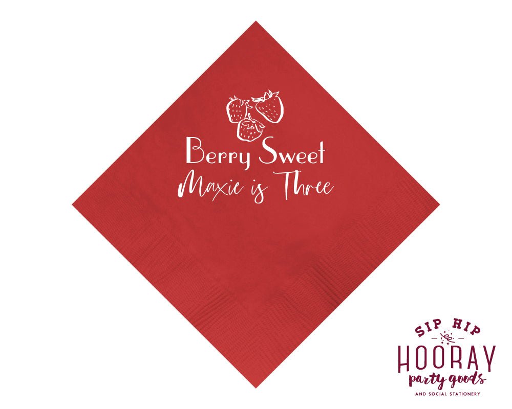 Custom Berry Sweet Birthday Napkins