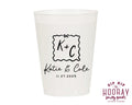 Custom Bow Initials Frosted Cups