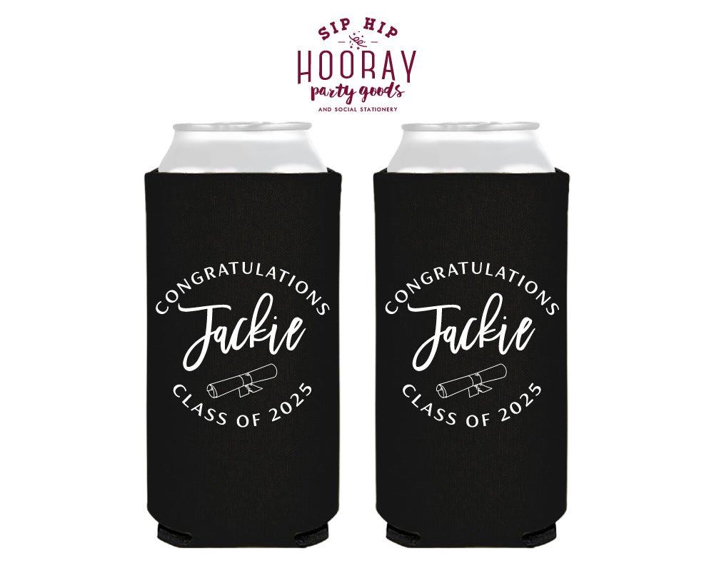 Custom Class Graduation Slim Foam Can Coolers