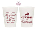 Custom Cowboys and Cocktails Western Wedding Frosted Cups