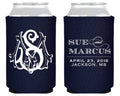 Custom Duogram Wedding Can Coolers #1522