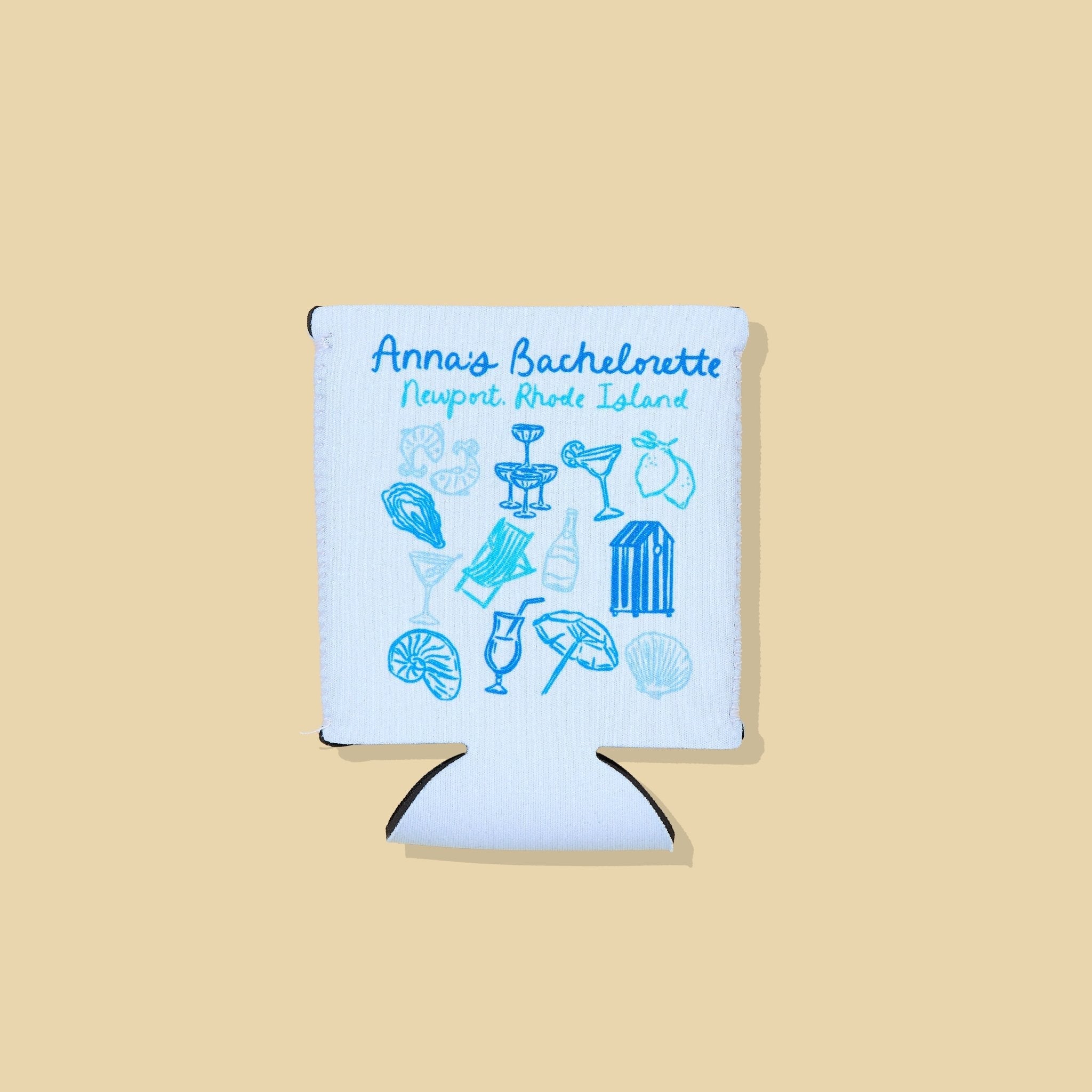 Custom Full Color Beach Bach Icons Can Coolers