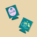 Custom Full Color Tropical Wedding Can Coolers