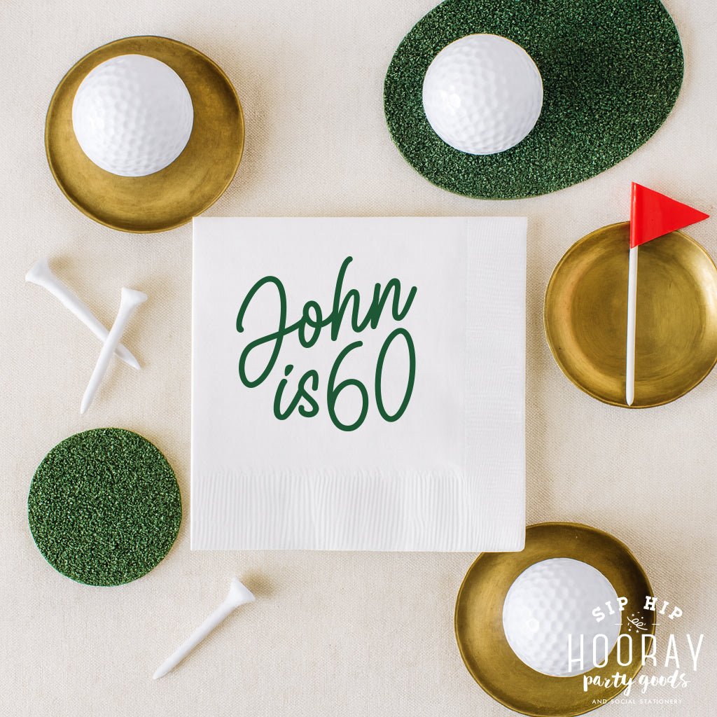 Custom Golf Birthday Cocktail Napkins