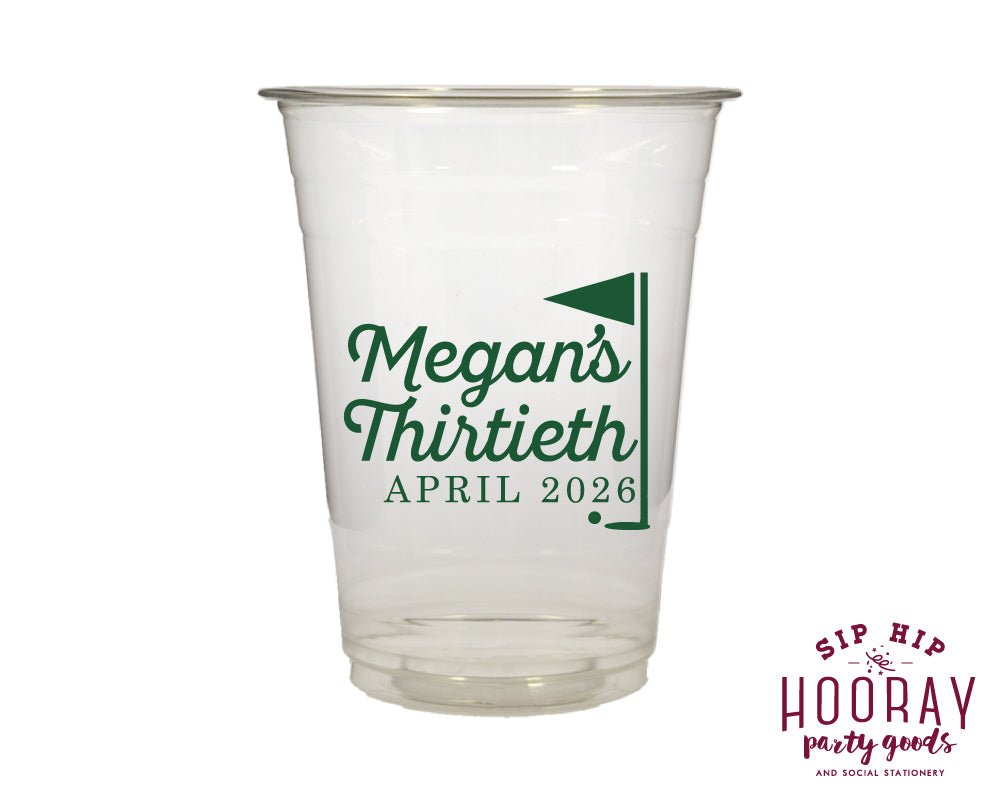 Custom Golf Birthday Party Soft Plastic Cups