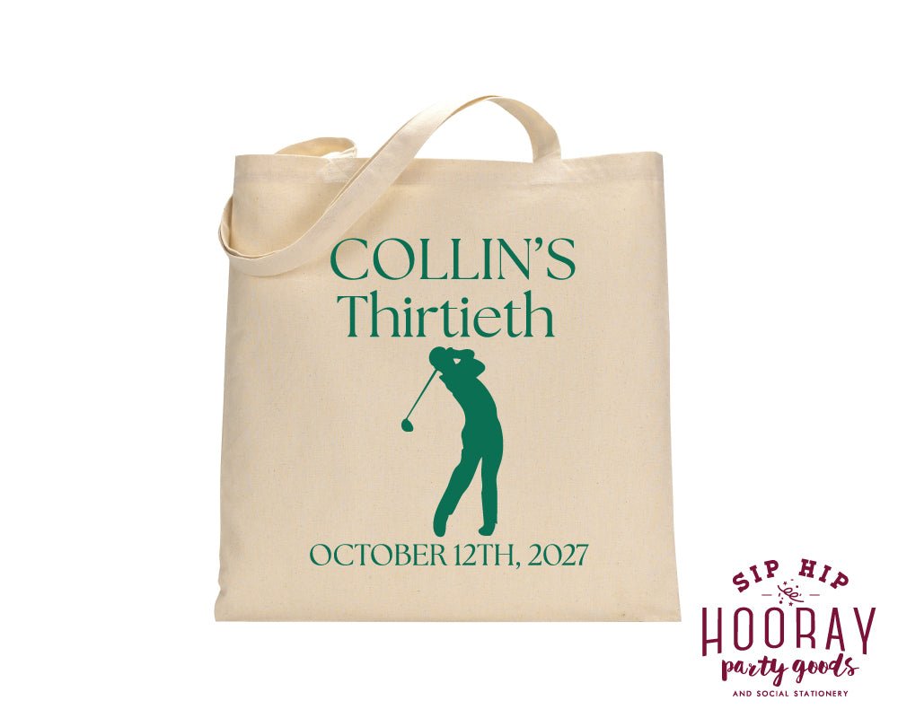 Custom Golf Birthday Tote Bags