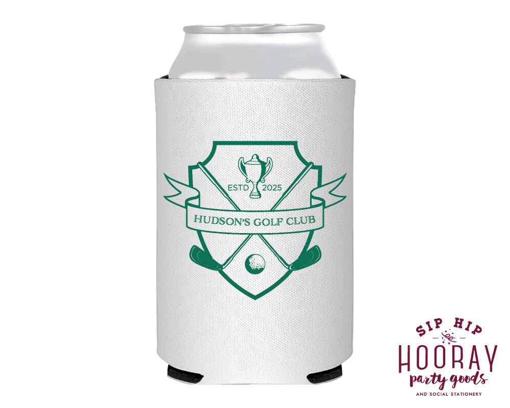 Custom Golf Club Crest Can Coolers
