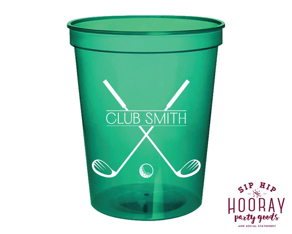 Custom Golf Club Last Name Crest Stadium Cups