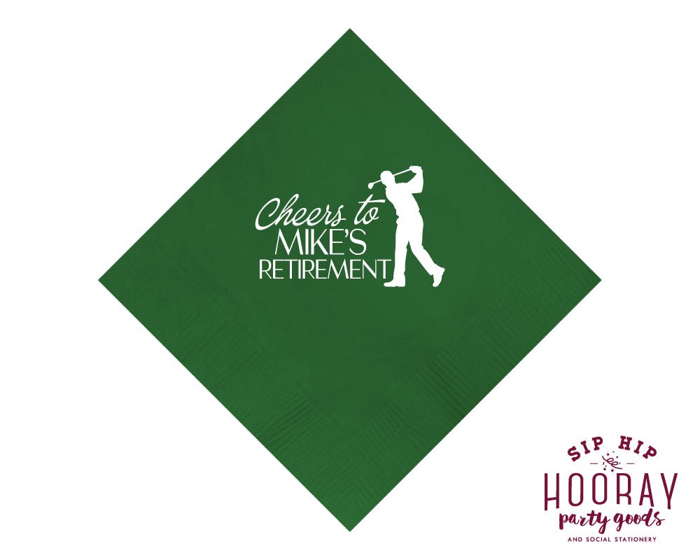 Custom Golf Retirement Party Cocktail Napkins