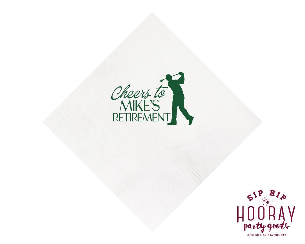 Custom Golf Retirement Party Cocktail Napkins