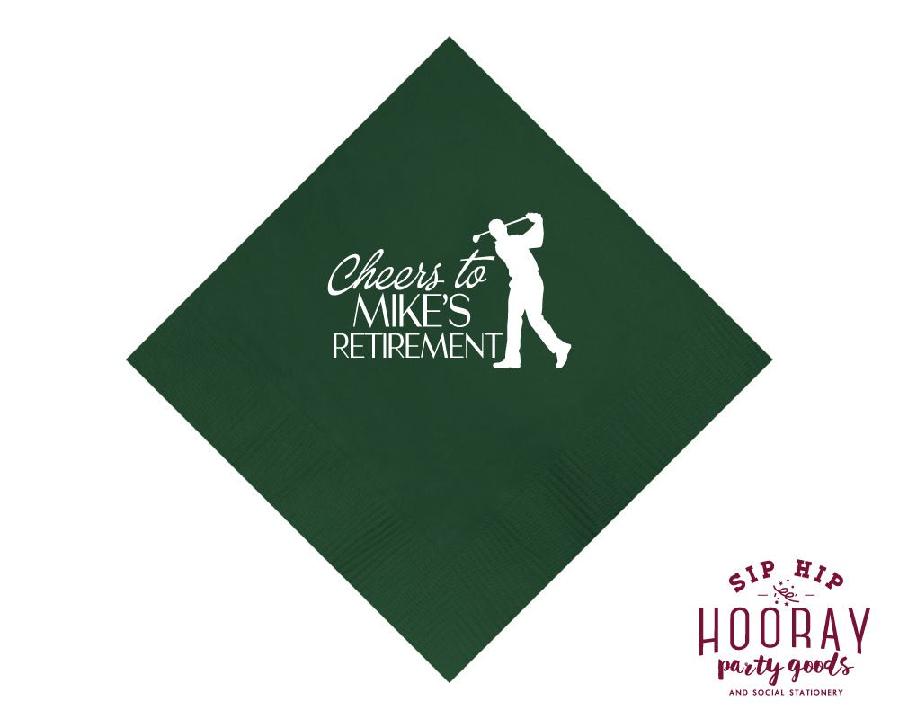 Custom Golf Retirement Party Cocktail Napkins