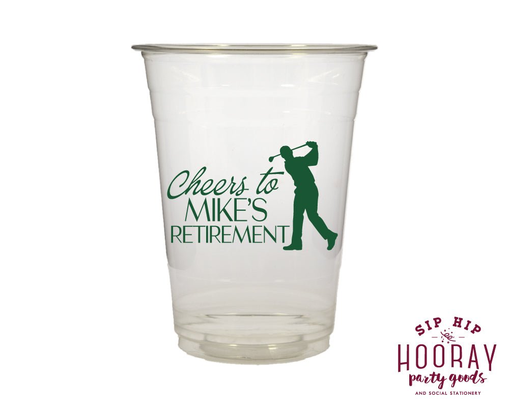 Custom Golf Retirement Party Soft Plastic Cups