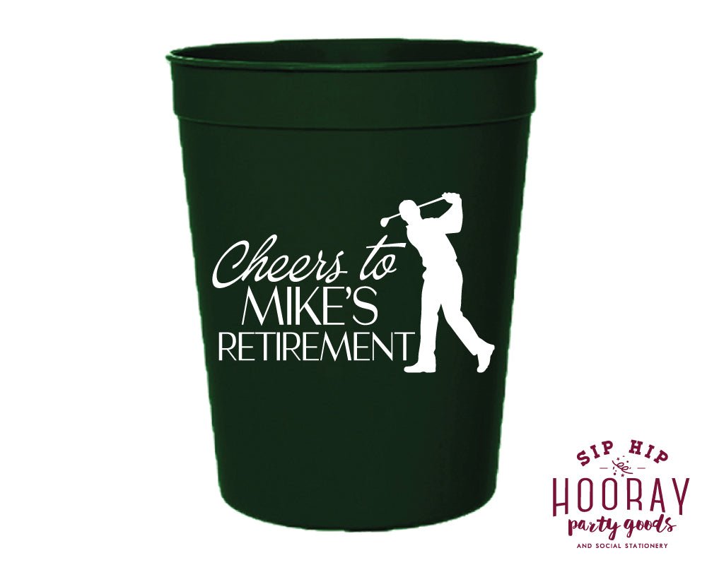 Custom Golf Retirement Party Stadium Cups