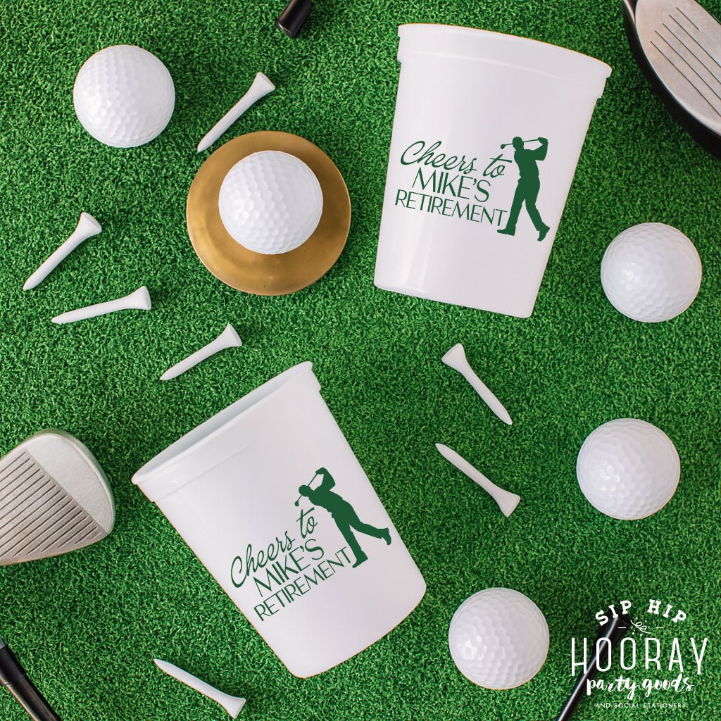 Custom Golf Retirement Party Stadium Cups