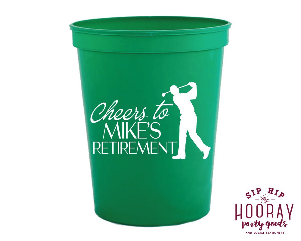 Custom Golf Retirement Party Stadium Cups