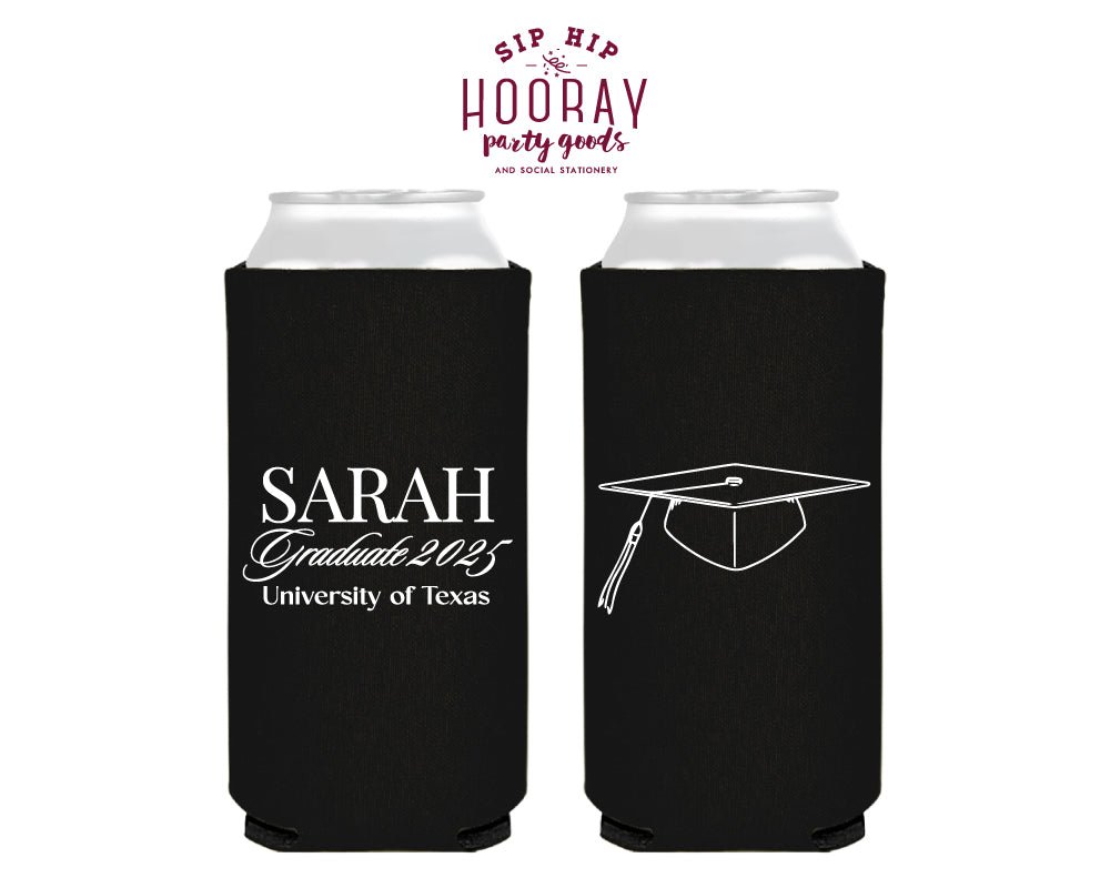 Custom Graduation Slim Foam Can Coolers
