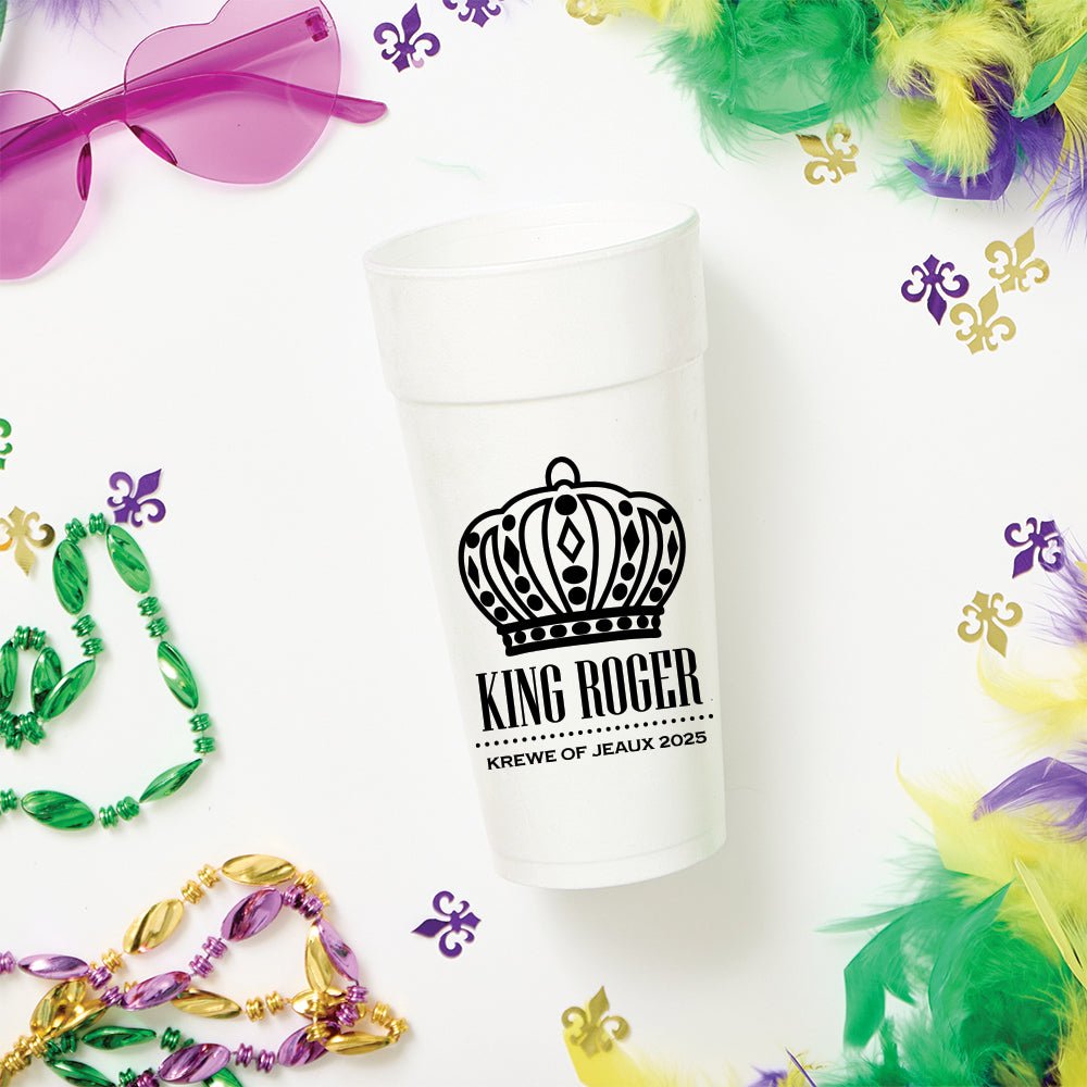 Custom King Mardi Gras Foam Cups