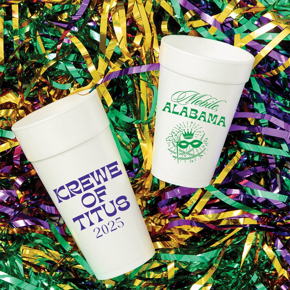 Custom Krewe Foam Cups