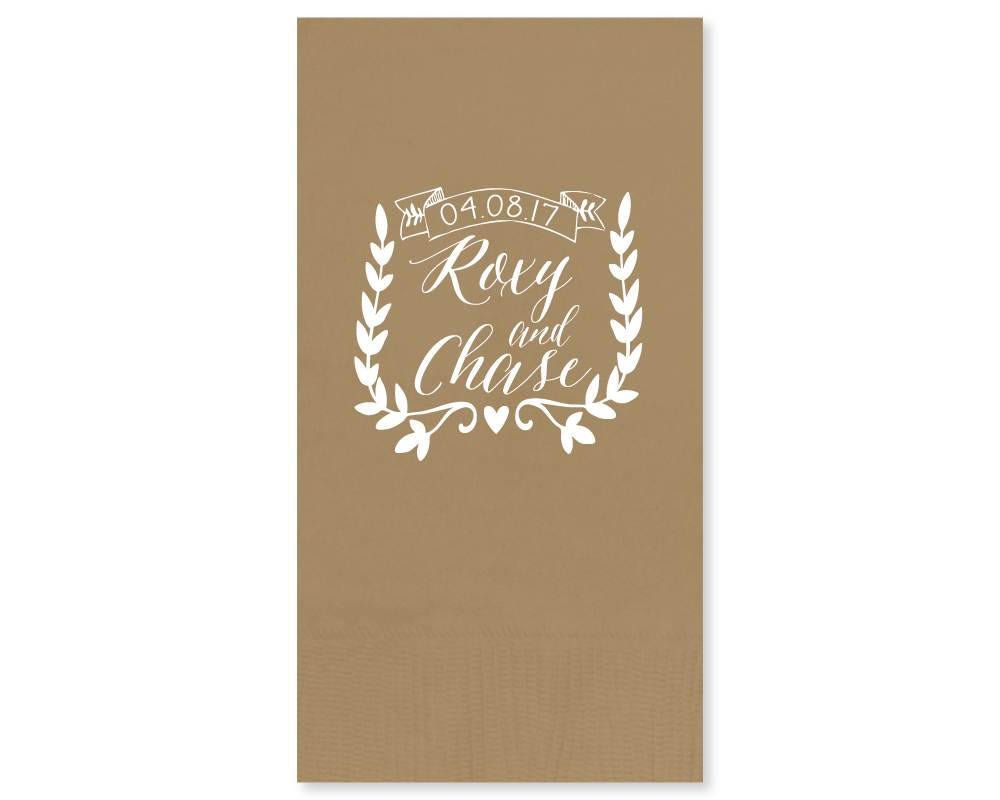Custom Monogram Wedding Guest Towel Napkin Design #1680