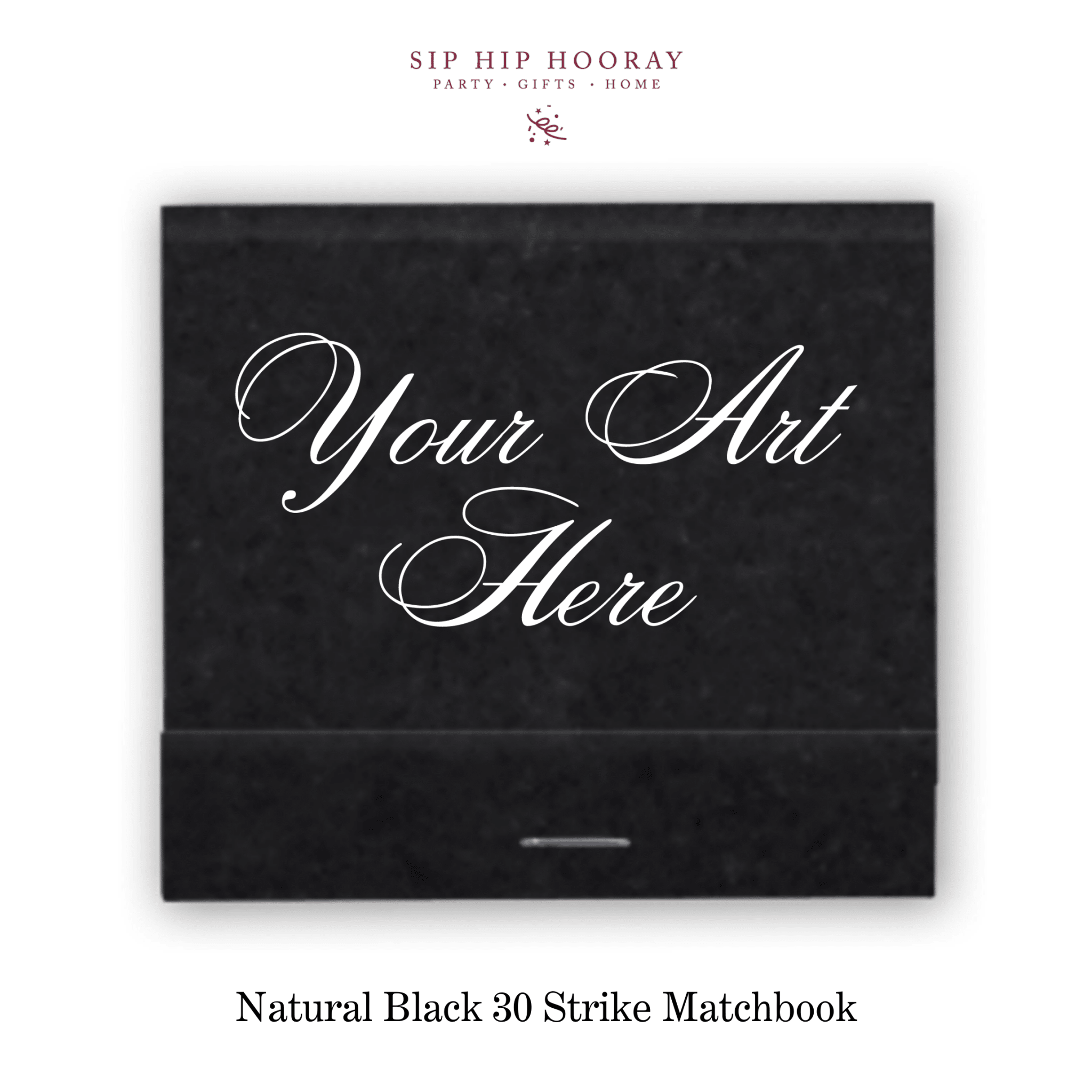 Custom Natural Black Luxe 30 Strike Matchbooks