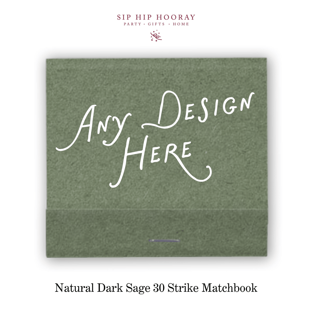 Custom Natural Dark Sage Luxe 30 Strike Matchbooks