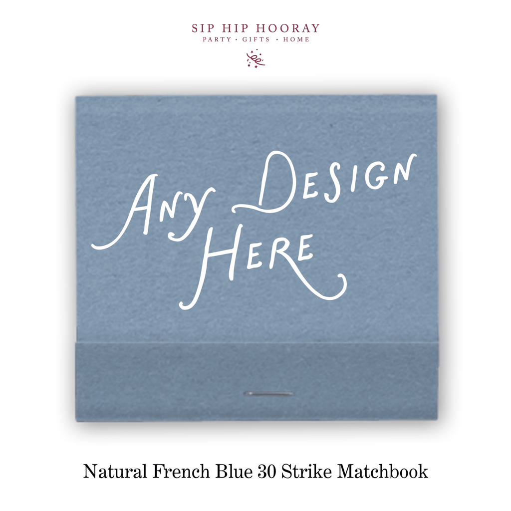 Custom Natural French Blue Luxe 30 Strike Matchbooks