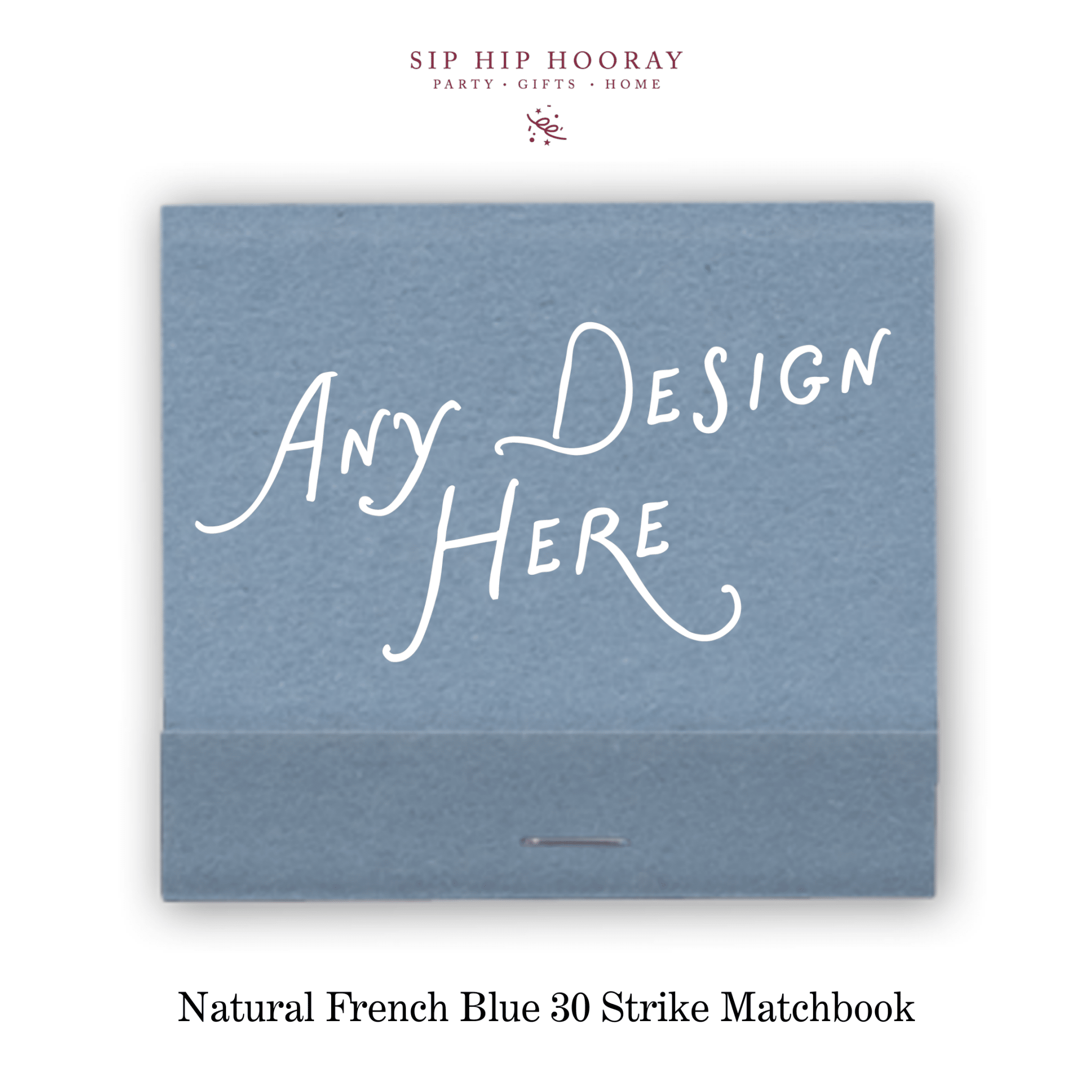 Custom Natural French Blue Luxe 30 Strike Matchbooks
