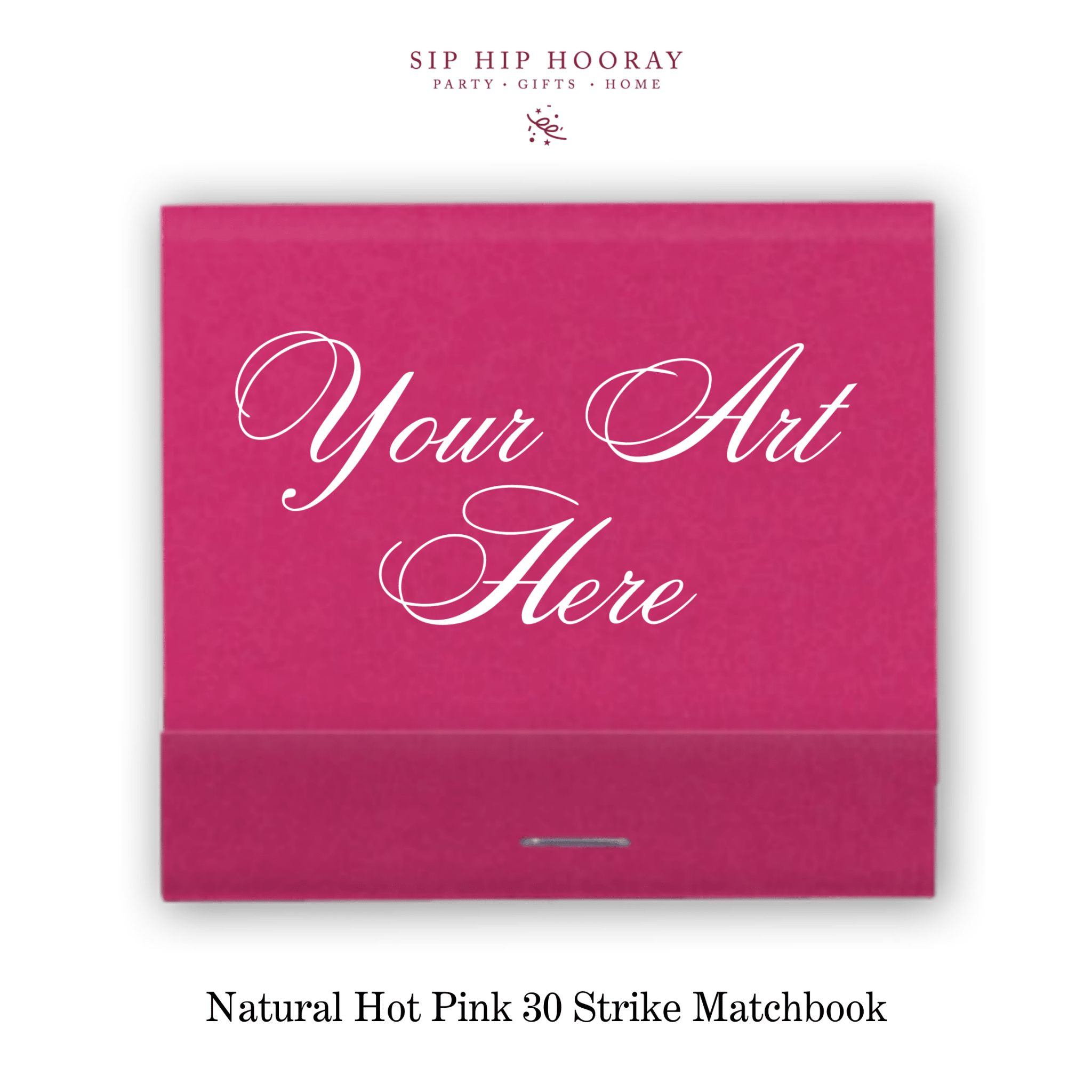 Custom Natural Hot Pink Luxe 30 Strike Matchbooks