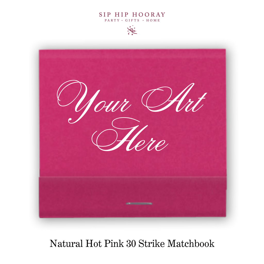 Custom Natural Hot Pink Luxe 30 Strike Matchbooks
