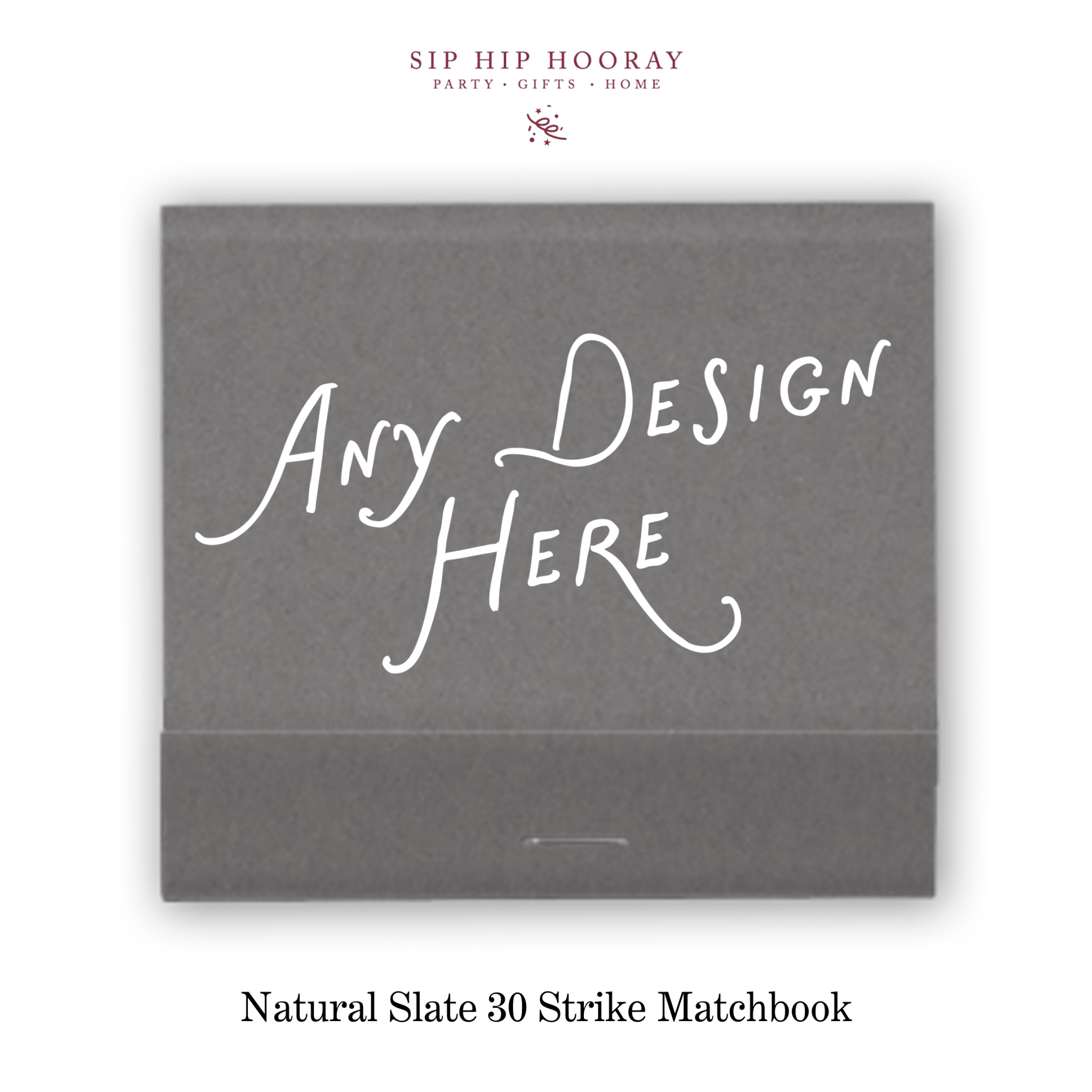 Custom Natural Slate Luxe 30 Strike Matchbooks