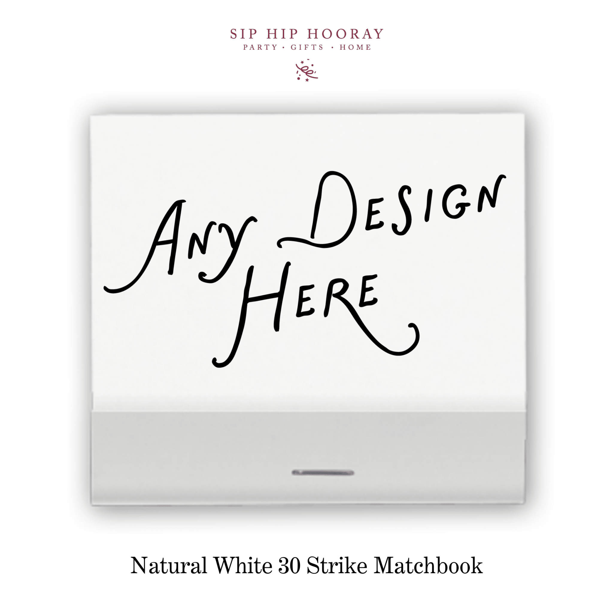 Custom Natural White Luxe 30 Strike Matchbooks