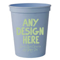 Custom Slate Blue Stadium Cups with Mint Ink