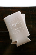 Custom Square Last Name Foam Slim Can Coolers