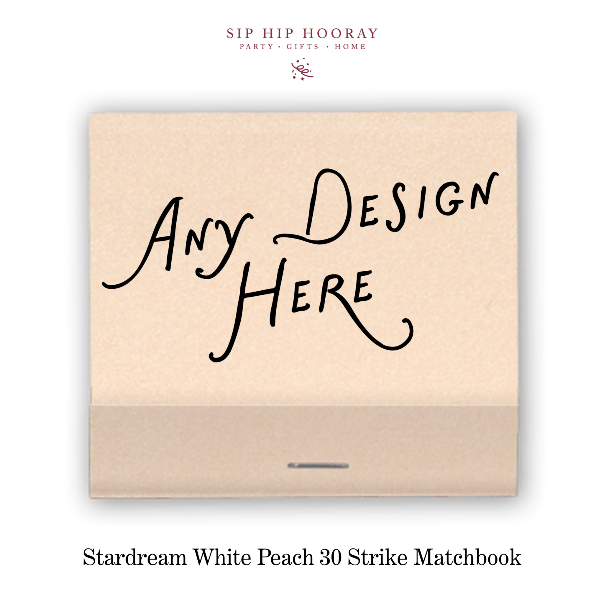 Custom Stardream White Peach Luxe 30 Strike Matchbooks