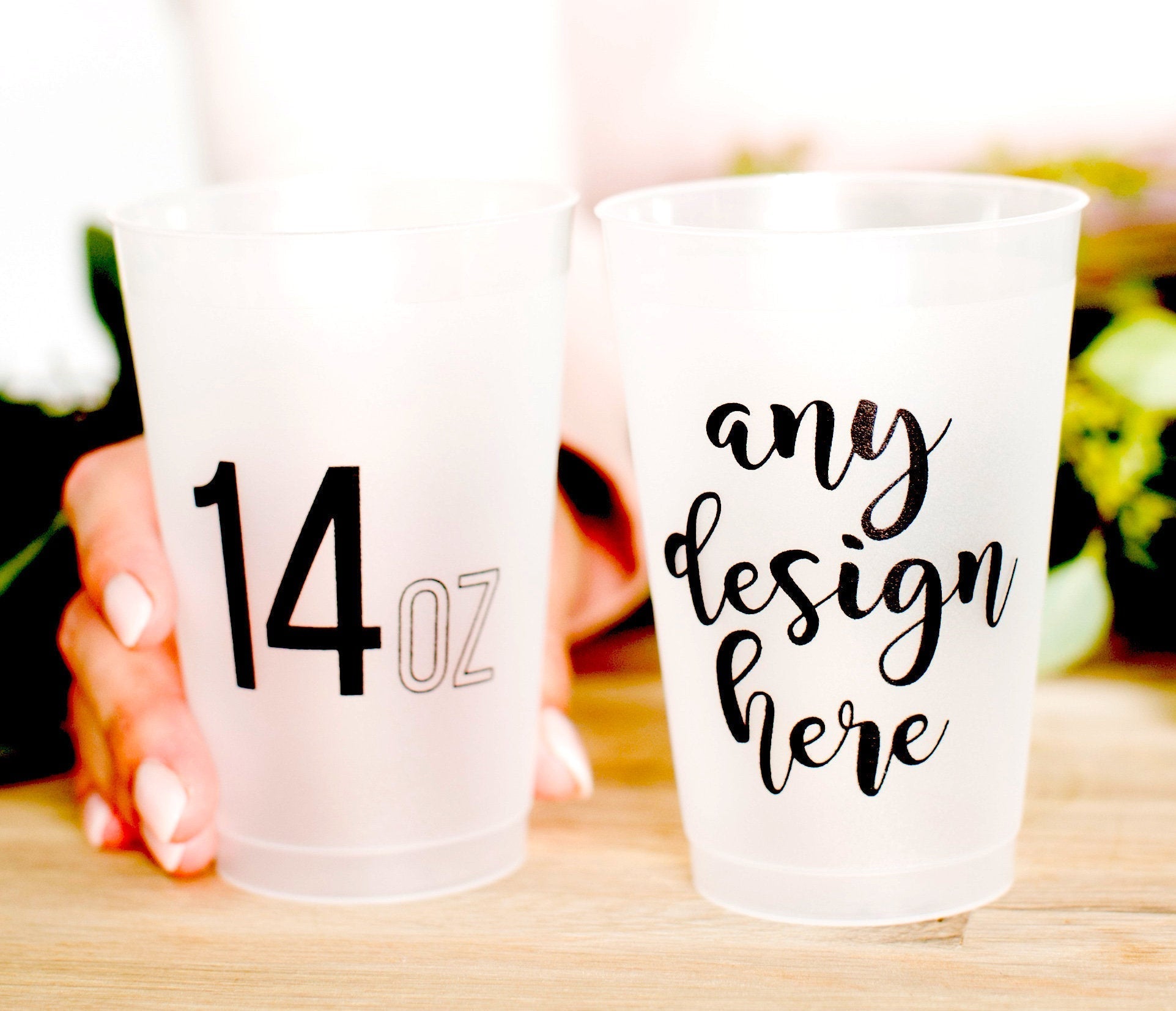 Custom Wedding Venue Sketch Frosted Cups