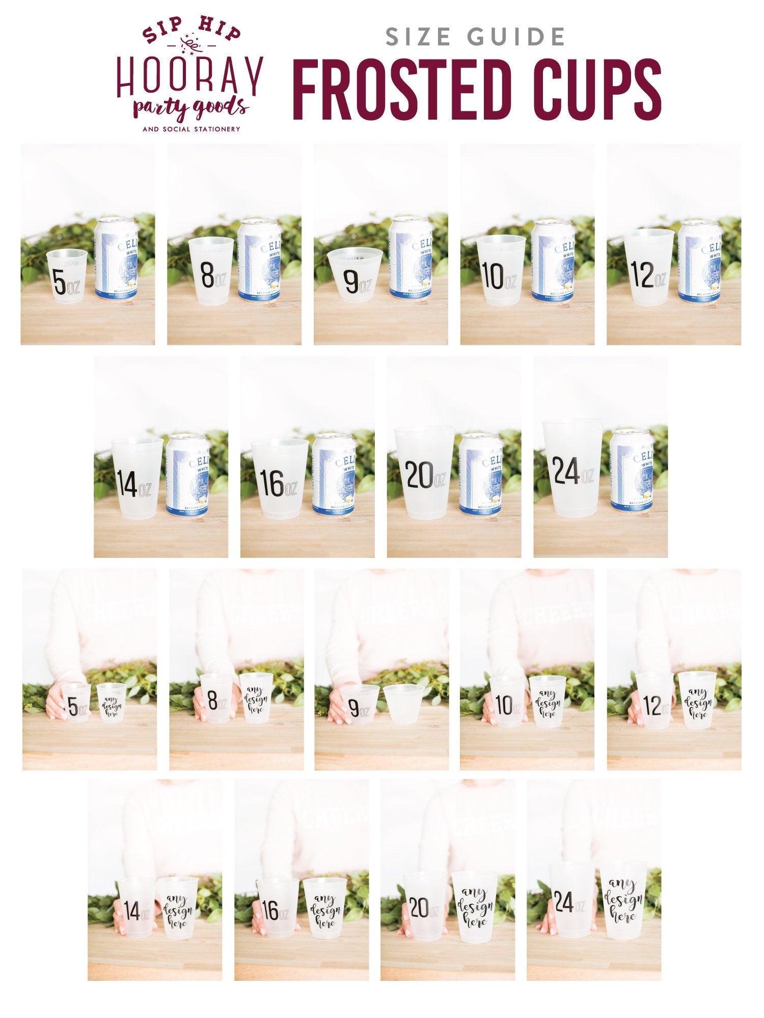 Custom Wedding Venue Sketch Frosted Cups