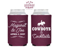 Custom Western Wedding Cowboys and Cocktails Can Coolers