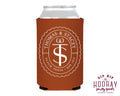 Custom Western Wedding Crest Foam Can Coolers