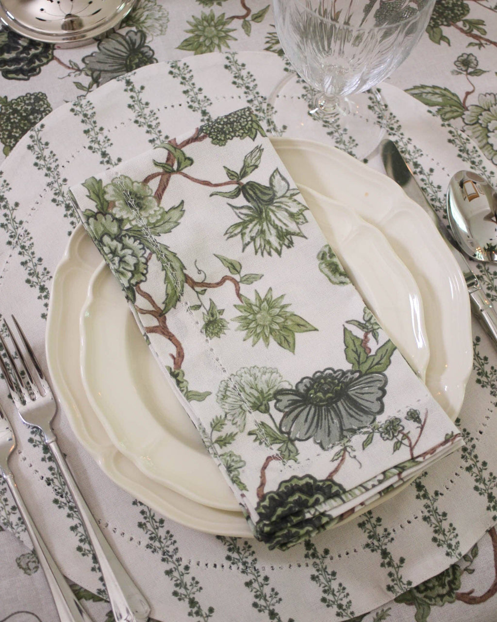 Florence Floral Napkins Set of Four: Fern