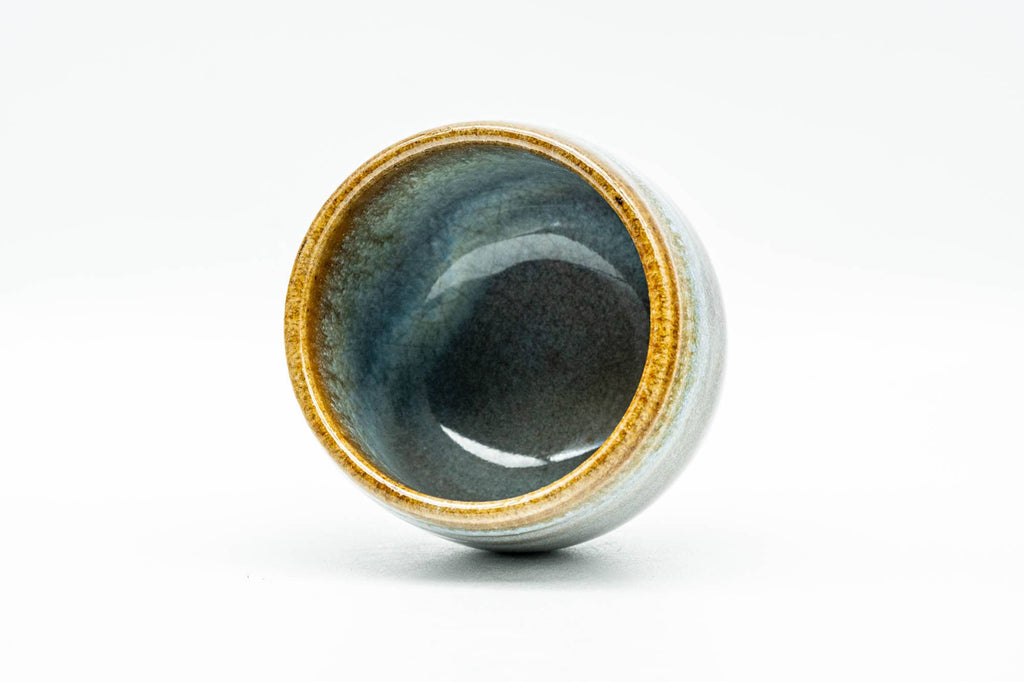 Japanese Teacup - Green Yellow Drip-Glazed Yunomi - 85ml