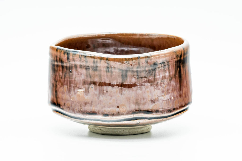 Japanese Matcha Bowl - 加藤景次 Keiji Kato - Drip-Glazed Seto-yaki Chawan in Wooden Box - 350ml