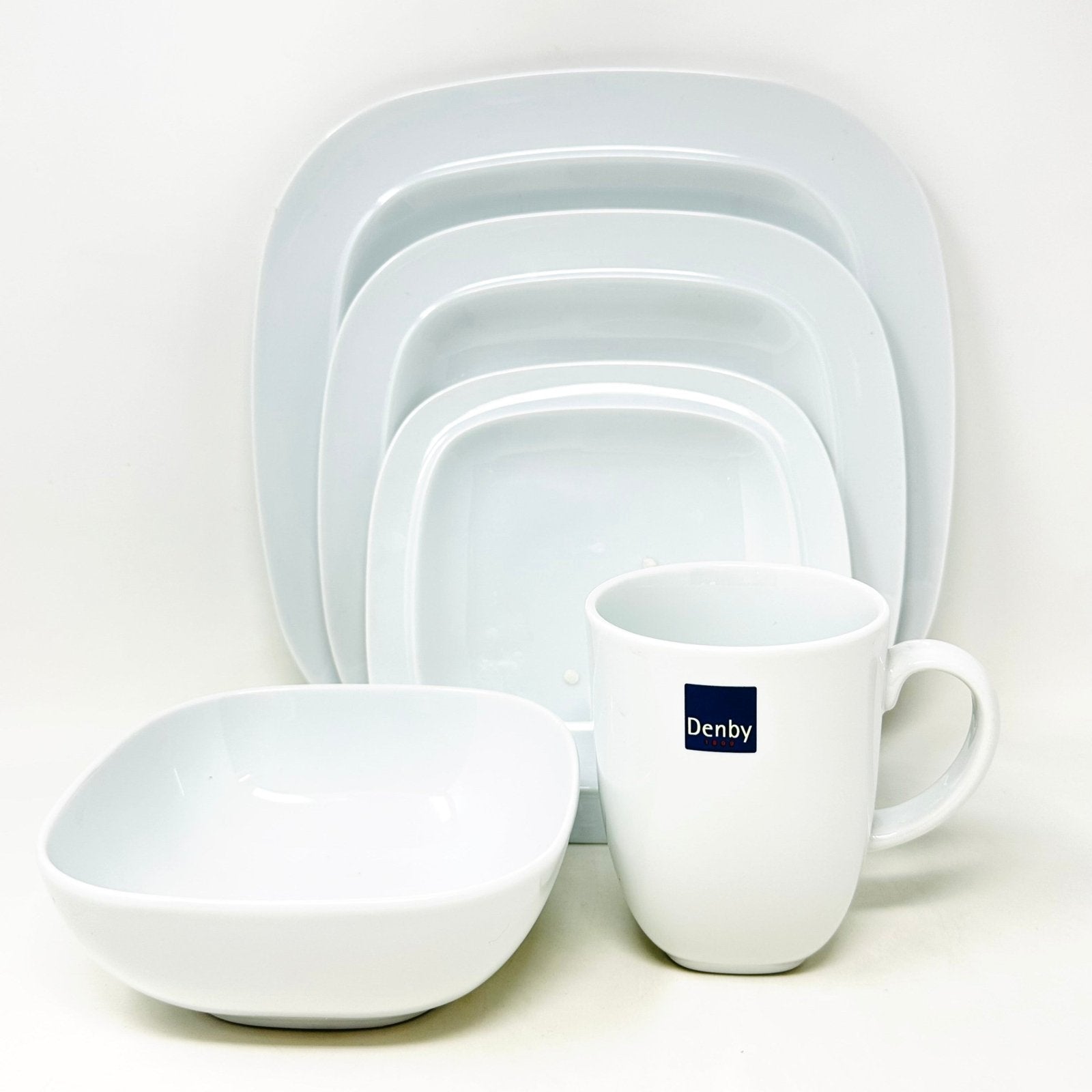 Denby White Square - 5 Piece  Place Setting