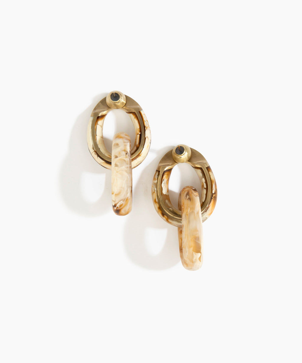 Large Rock Chain Earrings